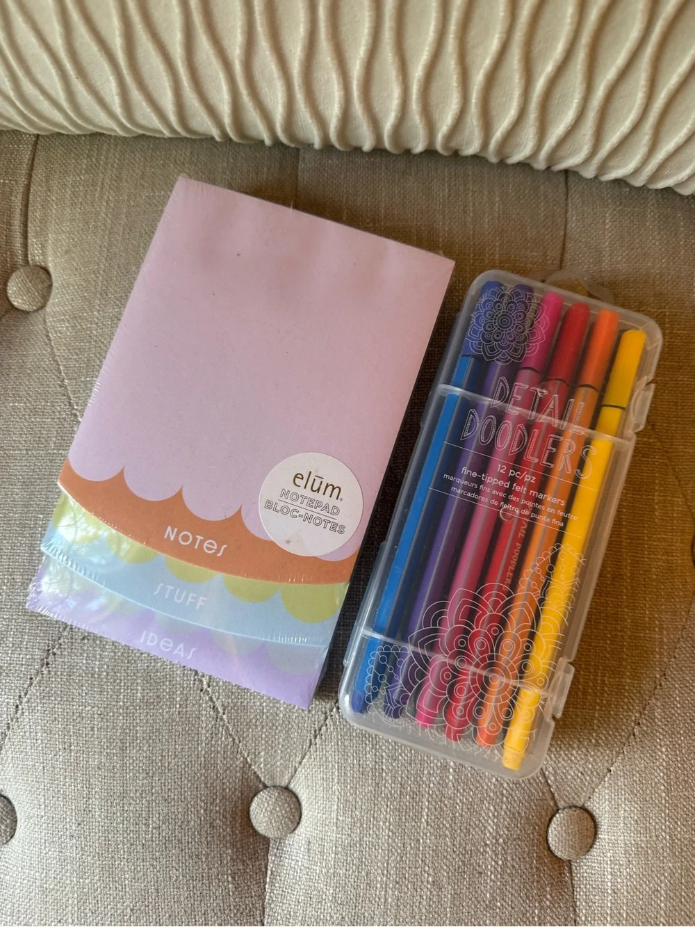 Elum Designs Scalloped Notepad & American Crafts Detail Doodlers Set